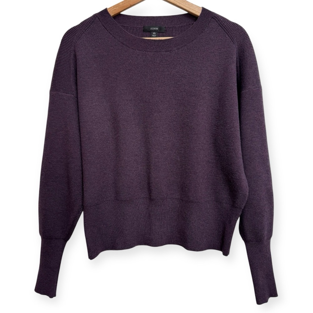 J. Crew Cotton Wool Blend‎ Balloon Sleeve Crew Neck Sweater XS